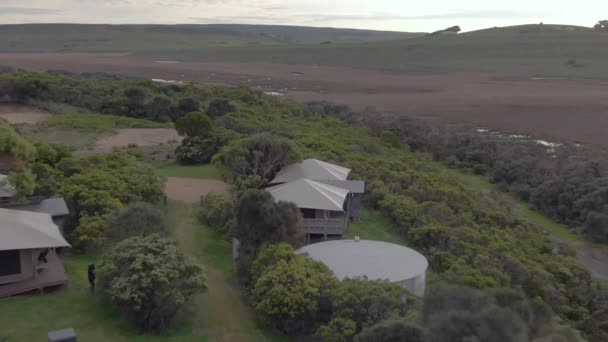 Aerial View Pebble Point Glamping Site Twelve Apostles Long Australia — 비디오