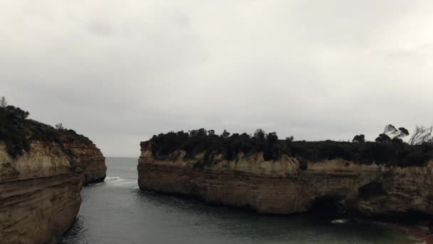 Stunning Aerial Footage Apostles Australian Coast Great Ocean Road Holiday — ストック動画