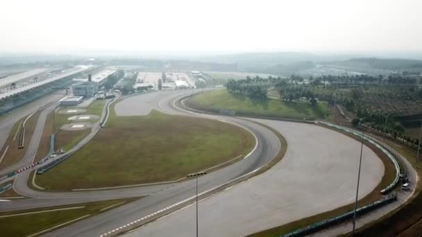 Aerial Sepang International Circuit Formula One Moto Race Track — ストック動画