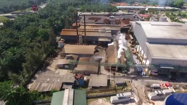 Aerial Malaysia Palm Oil Factory Kilang Kelapa Sawit — стоковое видео