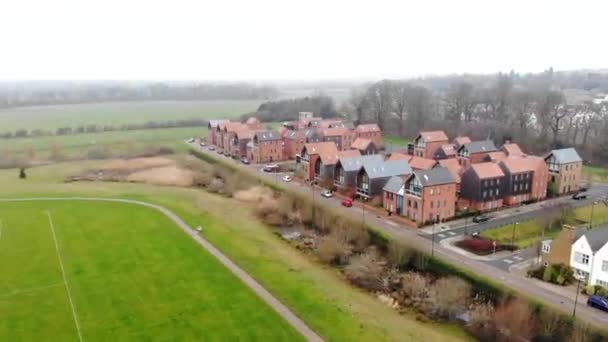 Aerial Residential Northampton Cold Morning View Houses Sky United Kingdom — Stockvideo