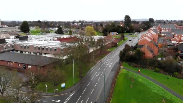 Aerial Residential Shrewsbury Cold Day View Houses Sky Small County – Stock-video