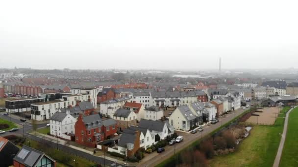 Aerial Residential Northampton Cold Morning View Houses Sky United Kingdom — Wideo stockowe