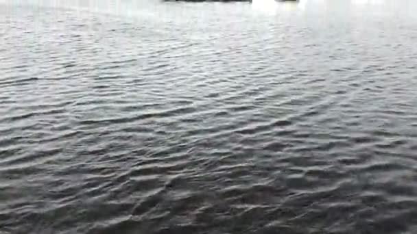 Aerial Lake Jetty Many Boat Yatch Small Town Ireland Europe — Wideo stockowe