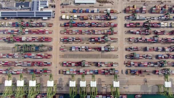 Aerial Footage Commercial Port Terminal Singapore — Αρχείο Βίντεο