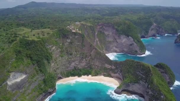 Arial Shot Flying Coast Kelingking Beach Nusa Penida Indonesia — Stock video