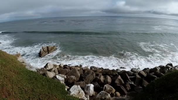 Clip Ocean Side Cliffs Santa Cruz California — Stockvideo