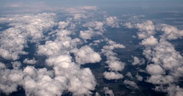 Aerial Footage Shot High Altitude Plane Clouds Spotted Throughout Weather — Stockvideo