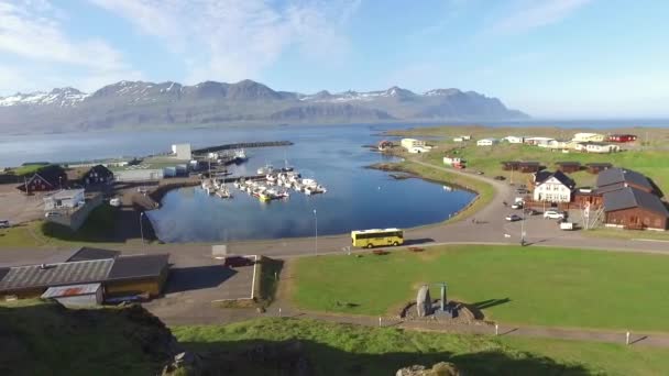 Icelandic Town Eastern Fjords — Wideo stockowe