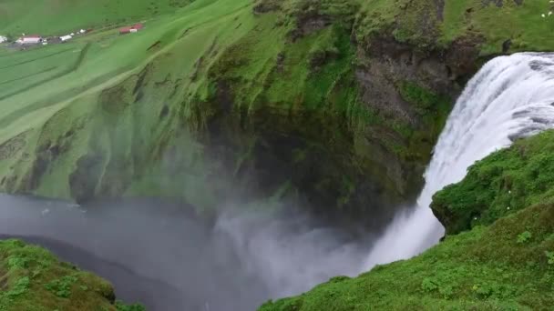 Skogafoss Waterfall Iceland 1080 60P – stockvideo