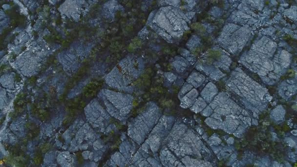 Drone Shot Rock Textures Grampians Australia — стоковое видео