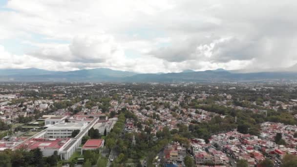 Drone View Cloudy Day Blue Sky Residential Area Mexico City — Vídeo de stock