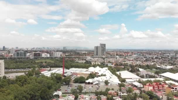 Aerial Panoramic View Southern Mexico City Cdmx Drone Flying Backwards — Vídeos de Stock