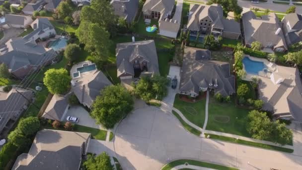 Aerial View Middle Class Neighborhood — Vídeo de stock