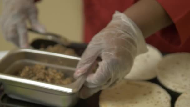 Video Preparing Vegan Tacos Eaten Video Filmed Best Image Quality — Vídeo de stock