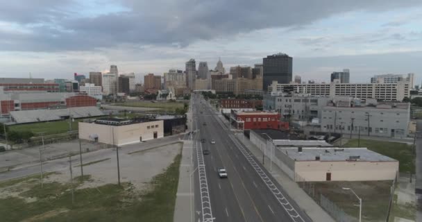 Video Aerial Downtown Detroit Detroit City Landscape Video Filmed Best — Vídeo de Stock