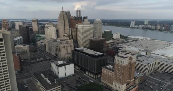 Video Aerial Downtown Detroit Detroit City Landscape Video Filmed Best — 비디오