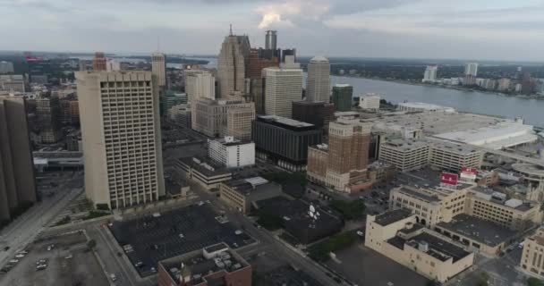 Video Aerial Downtown Detroit Detroit City Landscape Video Filmed Best — 비디오