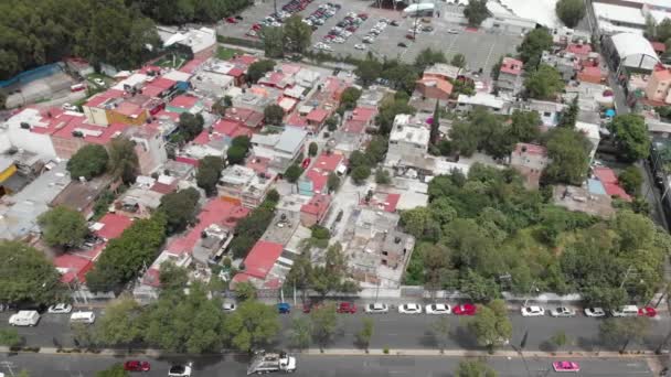 Aerial View Manantial Neighborhood Southern Mexico City Drone Flying San — Αρχείο Βίντεο