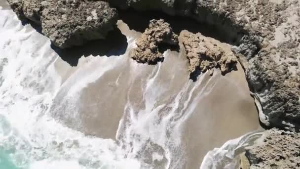 Jensen Hutchinson Island Coast Line Turquoise Water Alone Shoreline Drone — Vídeo de Stock