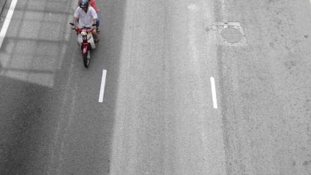 Top View Pavement Main Road Moderate Traffic City Street Kuala — Vídeo de stock