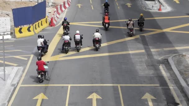 Moderate City Traffic View Walkway Bridge Public Lrt Railway Kuala — Vídeo de Stock