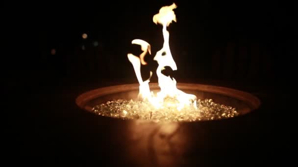 Fire Burns Night 120P Super Slow Motion — стоковое видео
