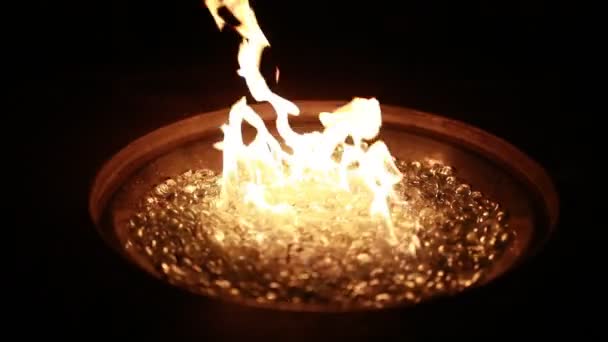 Fire Burns Night 120P Super Slow Motion — Video
