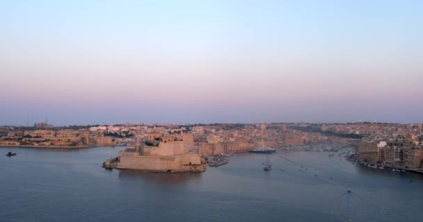 Castle Fort Angelo Grand Harbour Port Valetta Malta Built Order — Vídeo de Stock