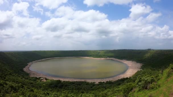 Lonar Crater Timelapse Meterotic Impact Saline Alkaline Lake — Stockvideo