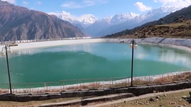 Waves Winds Artificial Lake Auli Joshimath Uttarakhand — Stockvideo