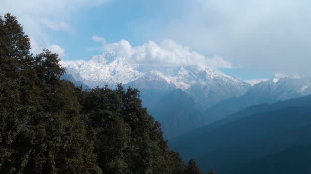 Himalaya Timelapse Λαμβάνονται Από Χιόνι Κορυφώνεται Βουνά Της Uttarakhand — Αρχείο Βίντεο