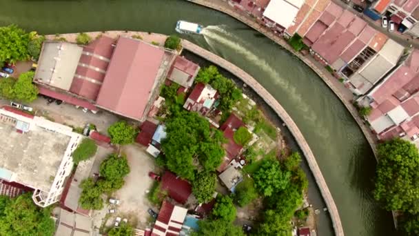 Drone Aerial Footage Malacca Old Town Malaysia — Vídeo de stock