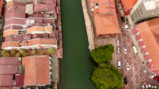 Drone Aerial Footage Malacca Old Town Malaysia — Stock video