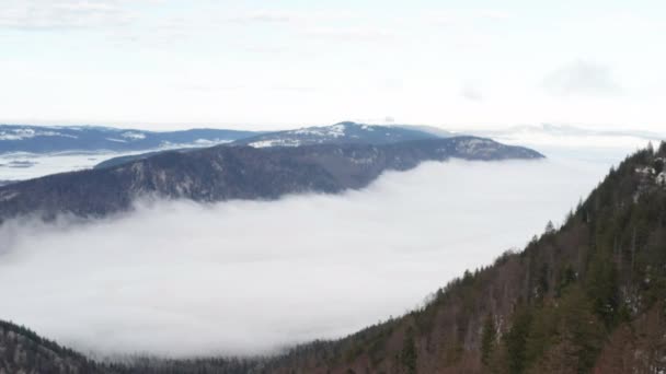 Aerial Beautiful Valley Seen Clouds — 图库视频影像