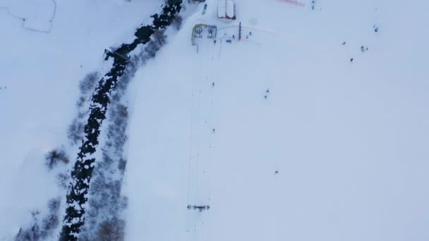Tilt Skiers Resort High Overview Beautiful Snow Covered Town Swiss — Stok video