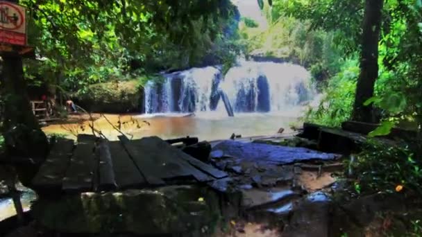Smooth Stable Dolly Shot Waterfall Shot Prores Raw Jungle — Video Stock