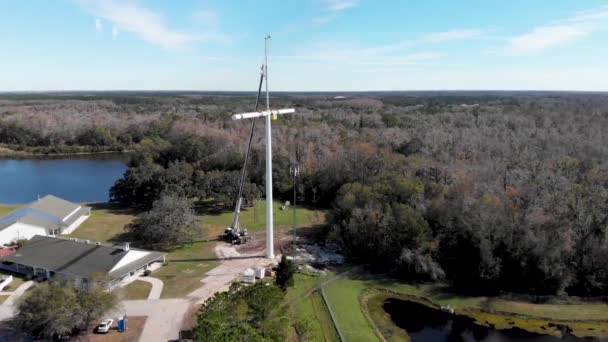 Cross Shaped Cell Phone Tower Church Property — Stockvideo