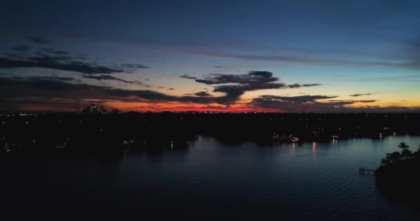 Aerial Video Sunset Bay Petersburg Florida — Wideo stockowe