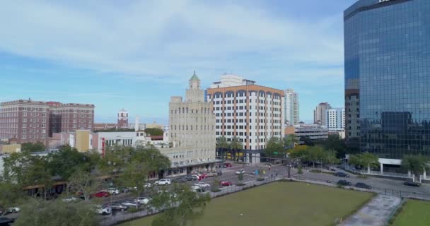 Aerial Video Snell Arcade Princess Martha Hotel Kress Drug Store — Stockvideo