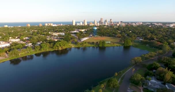 Aerial Video Crescent Lake Petersburg Florida — Stock videók