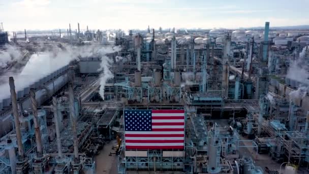 United States Chemical Factory Oil Refinery Processing Plant — Stock Video