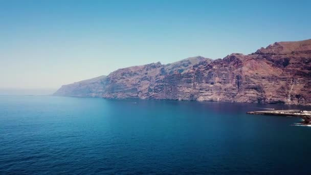 Aerial View Los Gigantes Cliffs Tenerife Canary Islands — Stockvideo