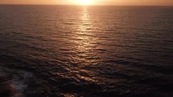 Luchtfoto Voor Zee Bij Zonsondergang Tenerife Eiland Canarische Eilanden — Stockvideo