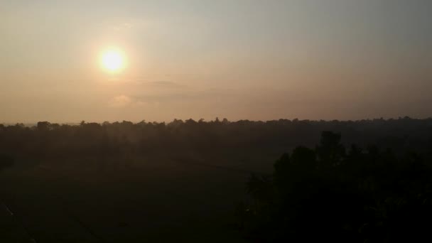 Sunrise Asian Paddy Field Village Sky Sun Beam Reflection River — Vídeo de Stock