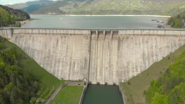 Hydroelectric Power Plant Dam Aerial Shoot — 图库视频影像