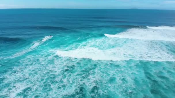 Aerial Surfers Jet Skis Tres Palmas Rincon Puerto Rico — Video Stock