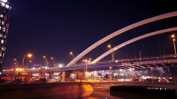 Grozavesti Thales Office Buildings Night Time Lapse Bucharest Romania — Video