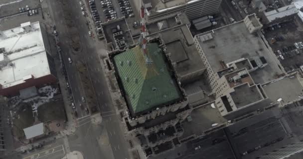 Aerial View Historic Fisher Building Surrounding Landscape Detroit Video Filmed — 비디오