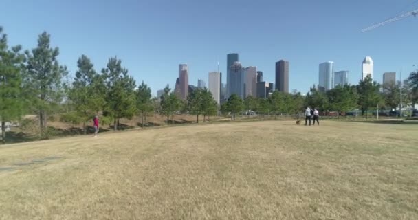 Video Aerial Houston Skyline Elanor Tinsley Park Elanor Tinsley Park — Video